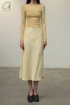 BASERANGE DYDINE Midi Skirt France BAS-SKDYM-VI-AU24-SFYH SKDYM Sophia Yellow